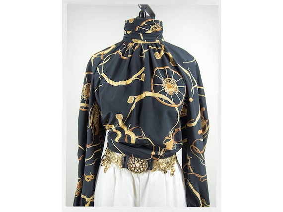 Retro 80s Blouse, Vintage 80s Blouse, 80s ROCOCO P