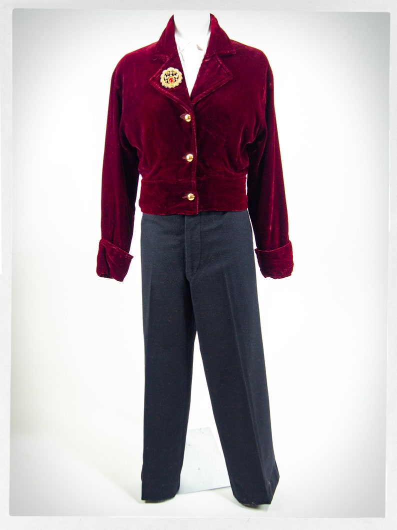 Retro 90s Velvet Jacket, Burgundy Jacket, Cocktail Jacket, Vintage Fashion, Boho Chic Fashion, Romantic Fashion, Silky Velvet Jacket, Y2K bild 2