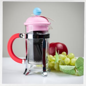 Postmodern Coffee Press, Bodum Coffee Press, Postmodern Decor, Mid Century Decor, Memphis Style, Bodum French Press, Postmodern Coffee Pot