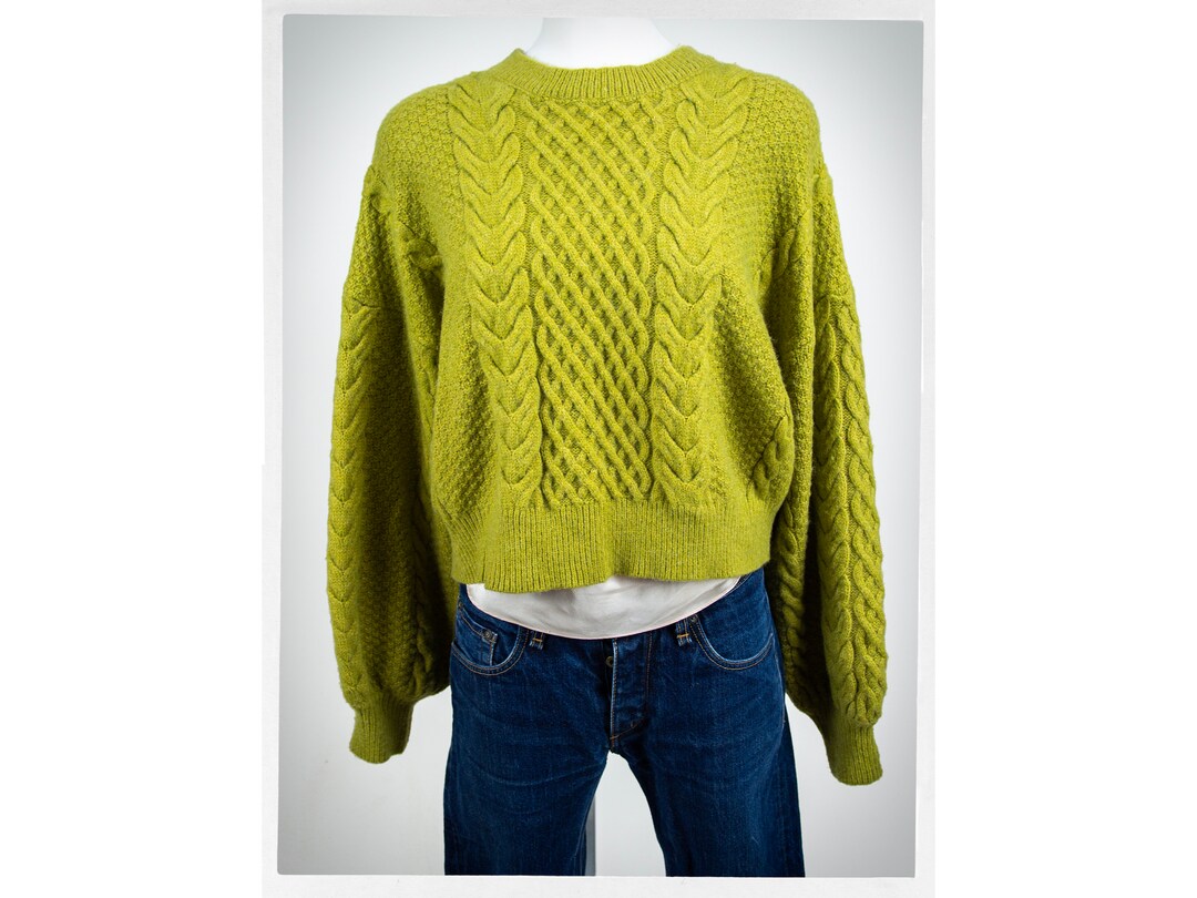 Avocado Green Wool Pullover, Vintage Fashion, Drop Shoulder Jumper ...