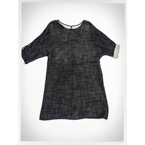 Handmade Tunic, Boho Chic Tunic, GAUZE Texture Tunic, Street Style, Boho Fashion, Eileen Fisher Style, Artsy Fashion, Black Cotton Dress