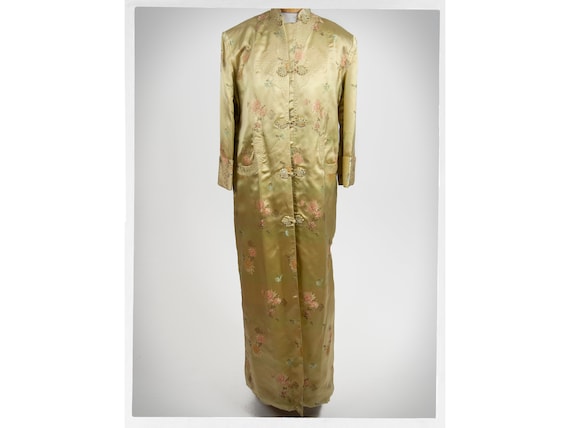 Retro 70s Robe, Vintage Satin Robe, Asian Dressin… - image 1