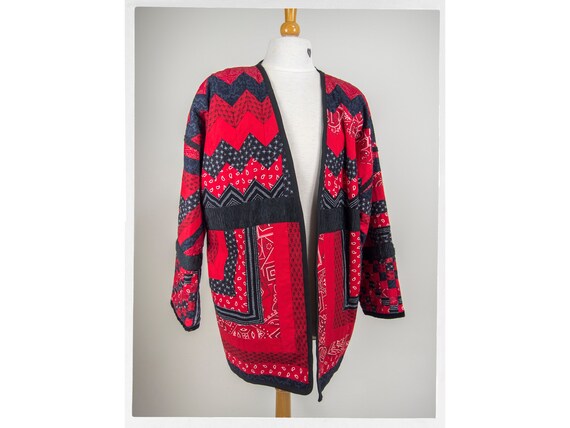 Vintage 80s Patchwork Jacket, Retro Hippie Jacket,