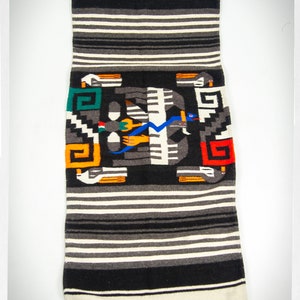 Retro 60s Mexican Serape,  Mexican Serape Blanket, Vintage Wool Mexican Saltillo, Mexican Blanket  Wool, Southwestern Decor, Horse Blanket