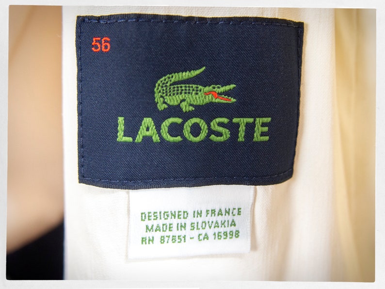 Vintage 90s LACOSTE Coat, Street Fashion, White Army Style Coat, Designer Coat, Street Fashion, LACOSTE White Coat, Mens Vintage Fashion image 8