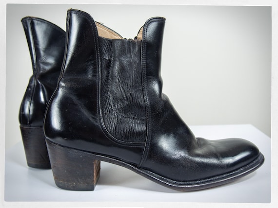 Retro 70s Boots 80s Western Boots Mens Ankle Boots Short Cowboy