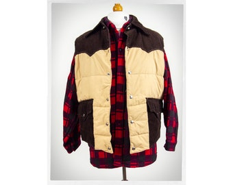 USA製 90s Walls Vintage Dawn Vest Vintage 90's Walls 12/8 Vest Men's 2XL Brown Quilted Lined