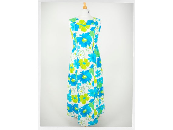 Retro 60s Muumuu, Vintage 70s Dress, 80s Hawaiian