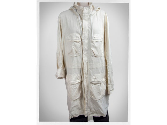Vintage 90s LACOSTE Coat, Street Fashion, White A… - image 1
