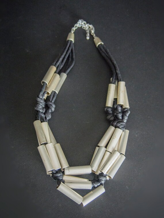 Retro 80s Huge Necklace, Brutalist Oversized Neck… - image 3