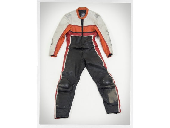 Retro 90s Jacket, Retro Cafe Racer Leathers, 80s M