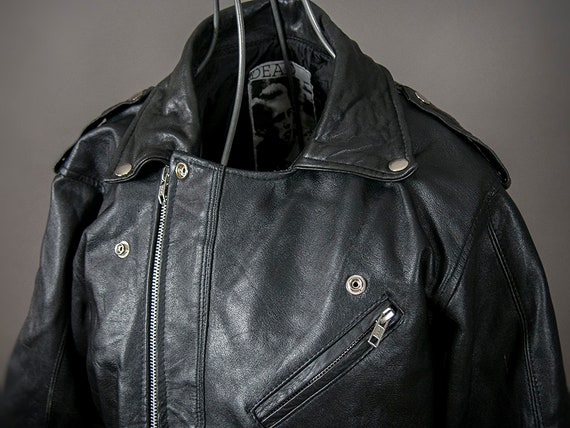 90s Leather Jacket Black Leather Jacket 
