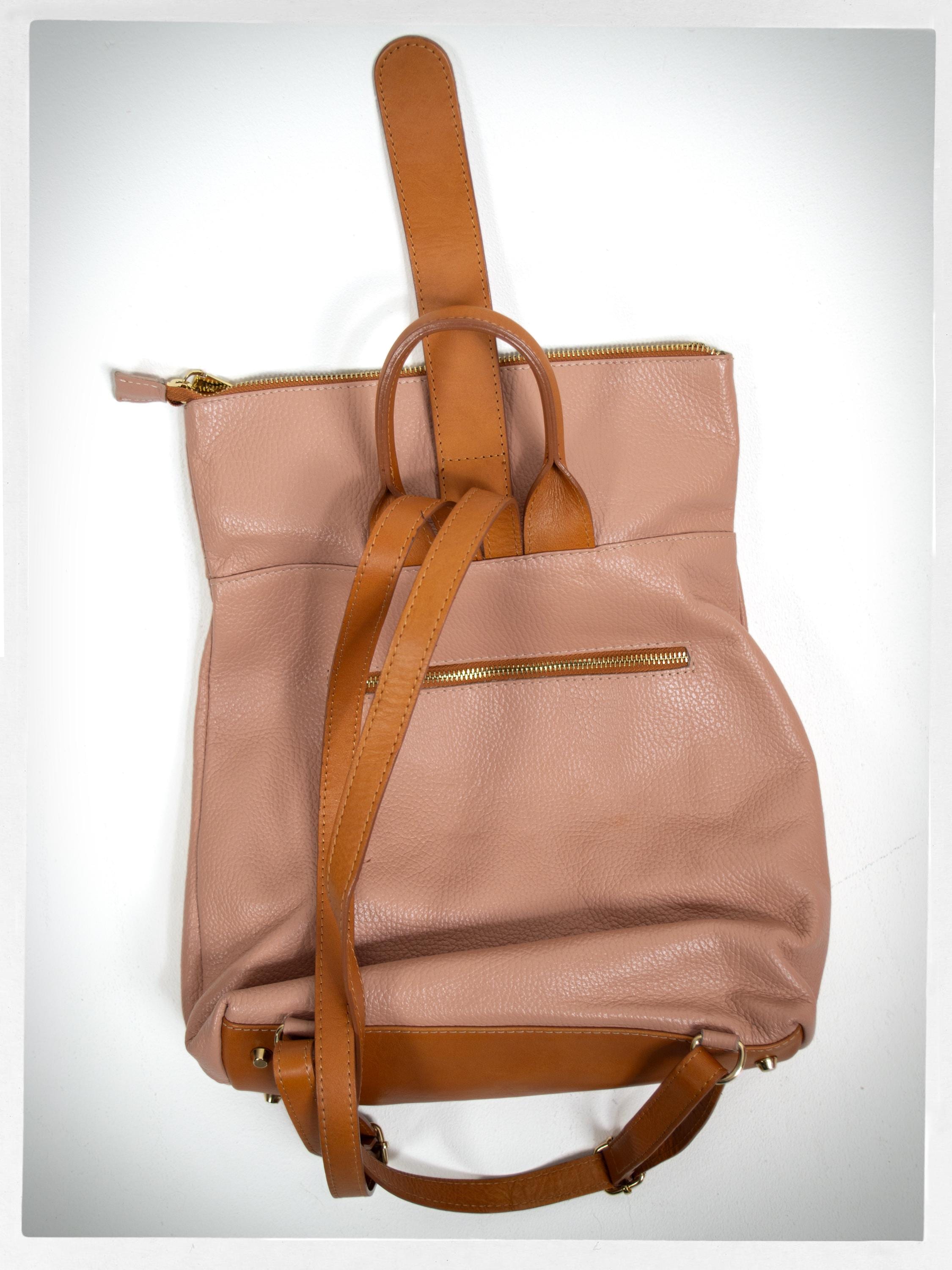 Valentina Pink and Tan Women\'s Backpack VALENTINO Garavani Rockstud Leather Backpack Pink main image 3