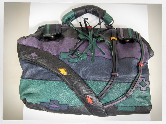 Vintage 80s Bag, 80s Duffle Bag, 80s Statement Bag