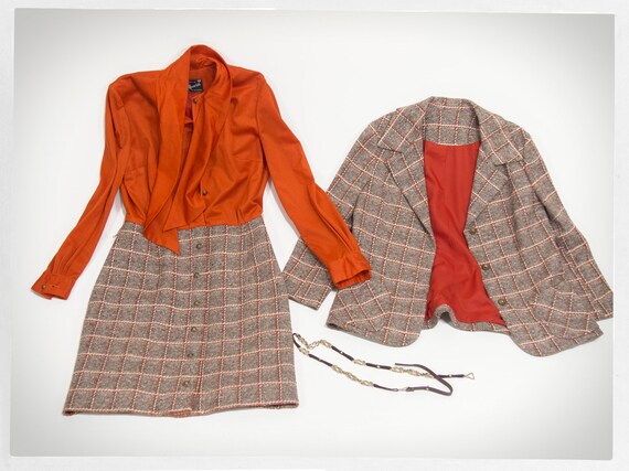 Vintage 60s Suit, 70s Dress /Jacket Set, Vintage … - image 8