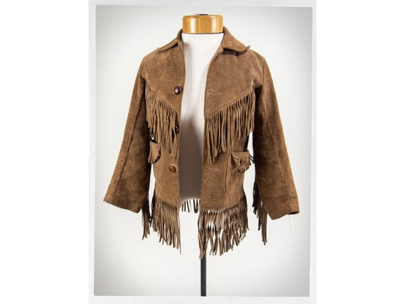 Vintage 70s Cowboy Fringe Jacket, 80s Western Jacket, Suede Fringe