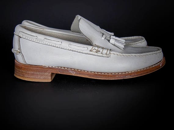 Vintage 50s  Men's Shoes, 50s White Shoes, Leathe… - image 4