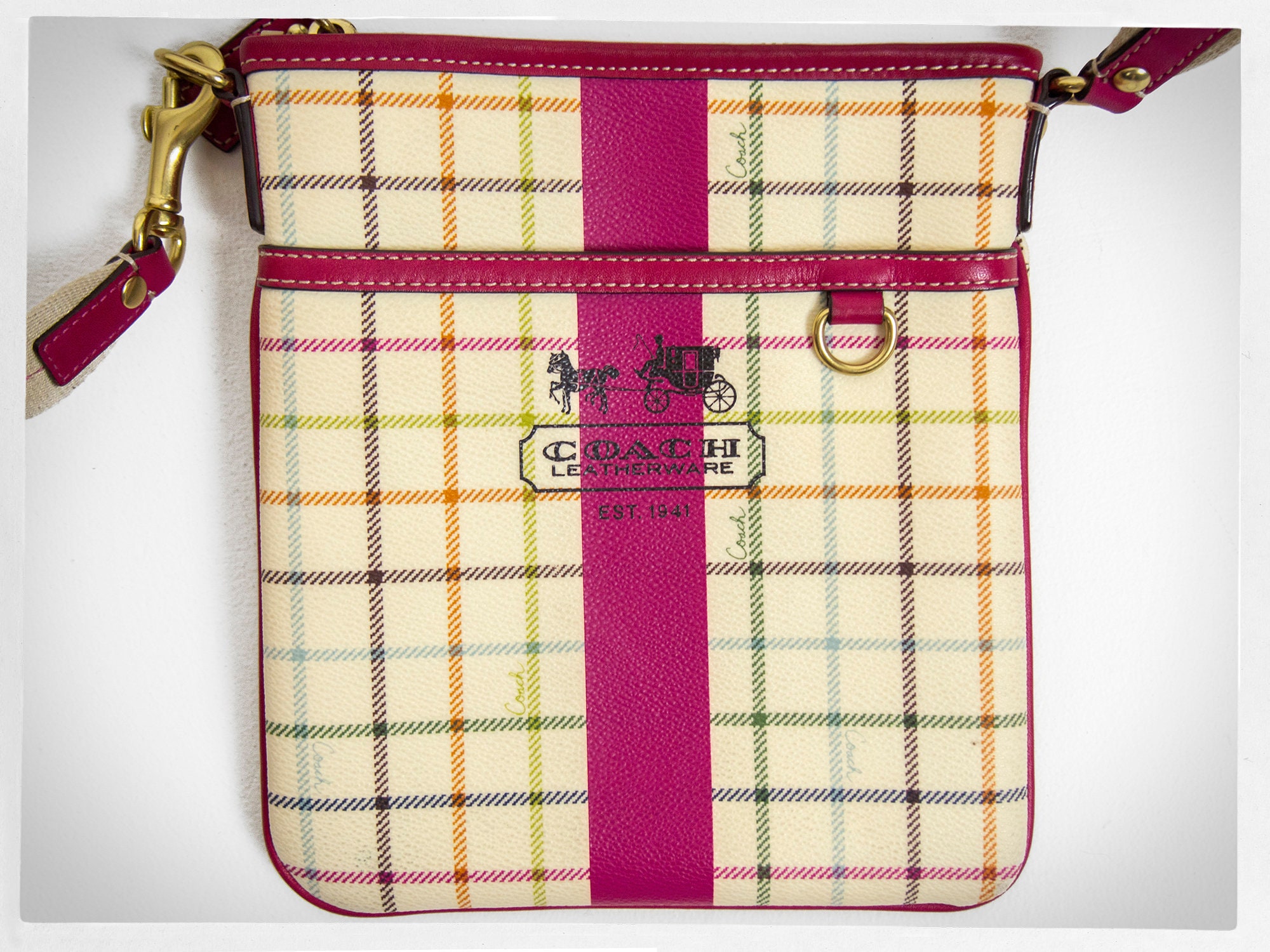 Vintage Plaid Print Crossbody Bag, Retro Shoulder Hobo Bag