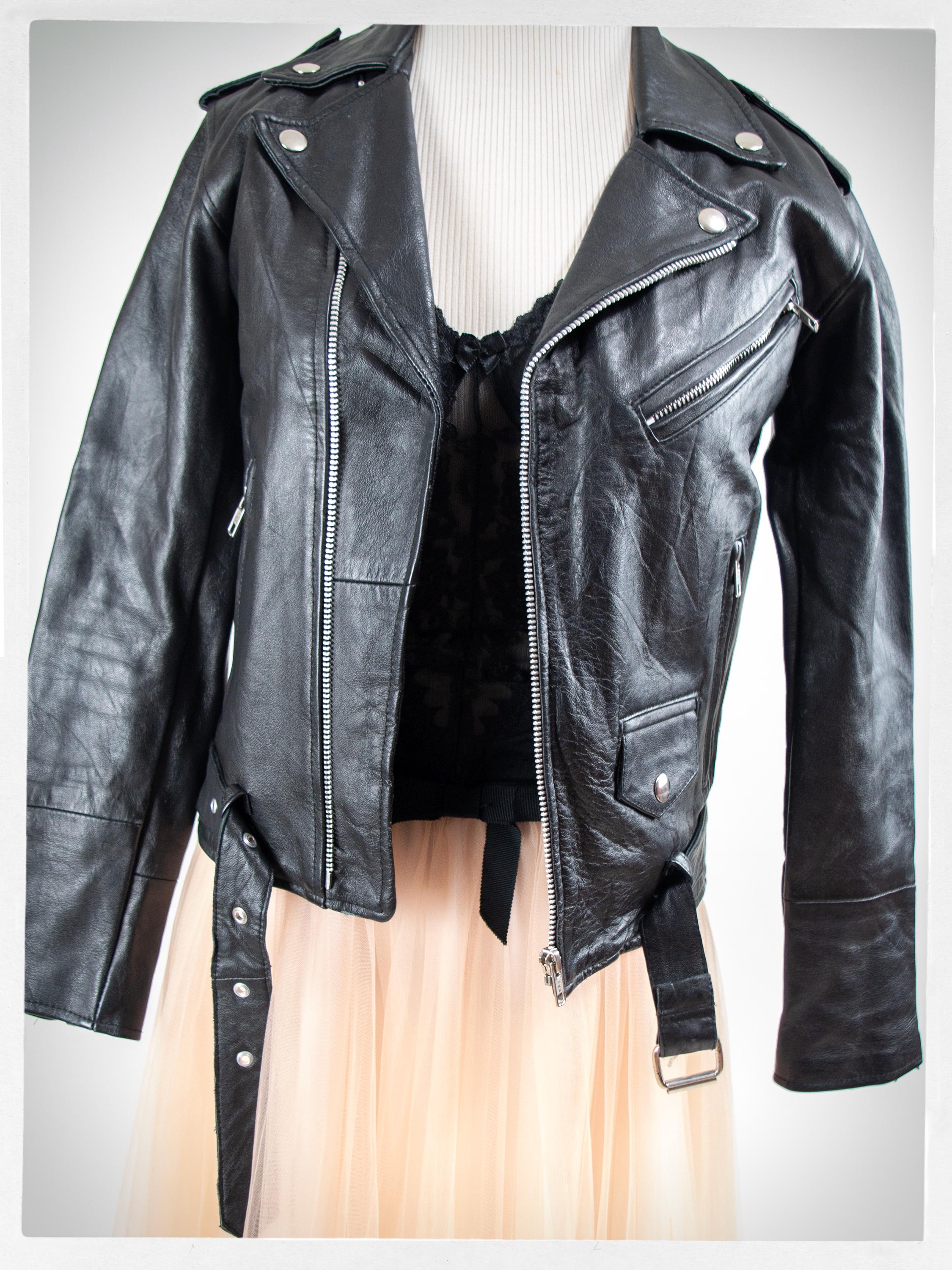 Retro 90s Leather Jacket, 90s Motorcycle Jacket, Biker Jacket