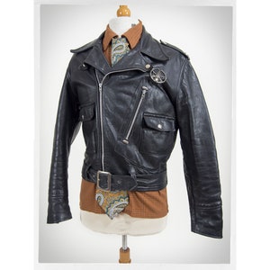 Retro 90s Leather Jacket, 80s BRIMACO Jacket, Black Biker Jacket