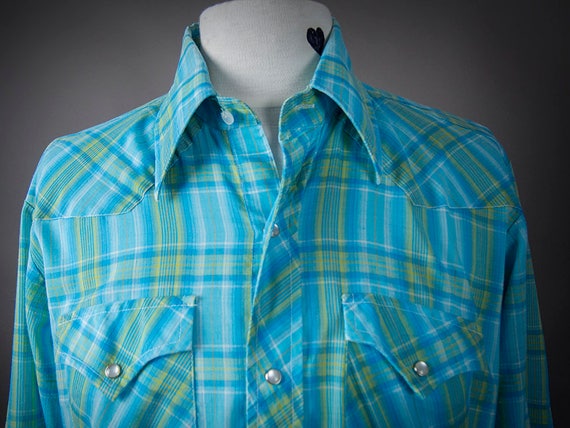 Vintage 70s Western Shirt, 70s Rockabilly Shirt, R