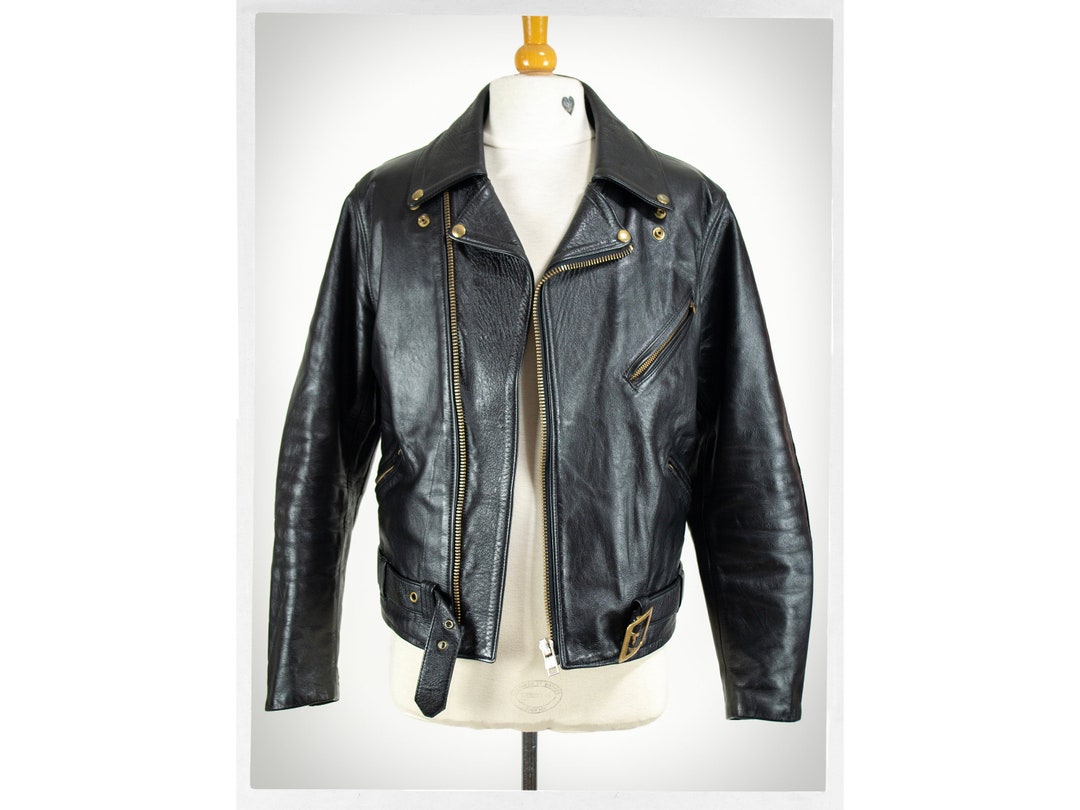 Chaqueta de cuero retro de los 90, chaqueta de moto de los años ...