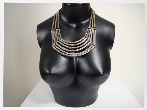 Retro 80s Statement Necklace, 90s Boho Necklace, 9