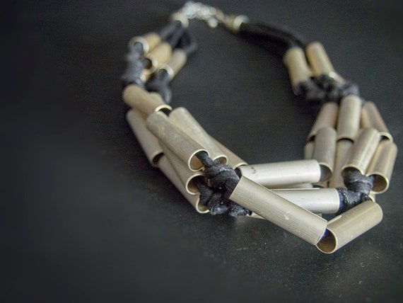 Retro 80s Huge Necklace, Brutalist Oversized Neck… - image 4