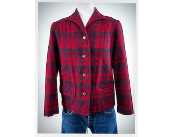 Retro 60s PENDLETON Jacket, Wool Pendleton Shirt, PENDLETON TARTAN Jacket, Wool Plaid Shirt, 50s Hunting Jacket, Rockabilly Fashion, Vintage