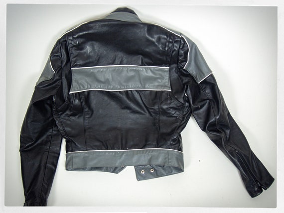 Retro 80s Motorcycle Jacket, 70s Leather Cafe Rac… - image 9