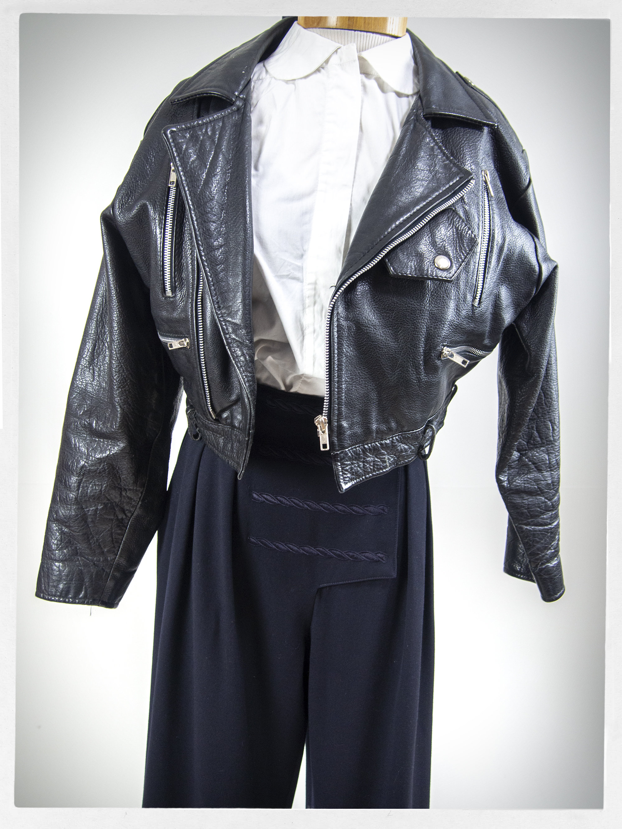 Retro 90s Leather Jacket, 80s New Wave Jacket, Biker Jacket