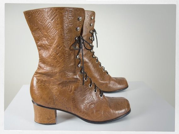Vintage 70s MOD Boots, Super Sweet Ladies MOD Lace