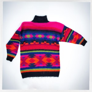 Preloved 80s Sweater, New Wave Jumper, Mohair Sweater, Vintage Fashion, 90s Hand Knit Jumper, Y2K Fashion, Boho Fashion, 90s MICHELLE STUART