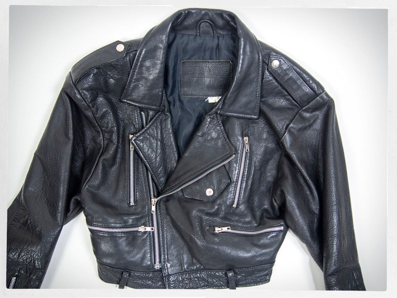 Retro 90s Leather Jacket 80s New Wave Jacket Biker Jacket Etsy