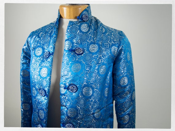 Vintage 80s Coat, Asian Quilted Coat, Brocade Win… - image 3