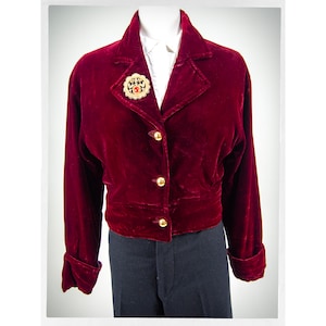 Retro 90s Velvet Jacket, Burgundy Jacket, Cocktail Jacket, Vintage Fashion, Boho Chic Fashion, Romantic Fashion, Silky Velvet Jacket, Y2K bild 1