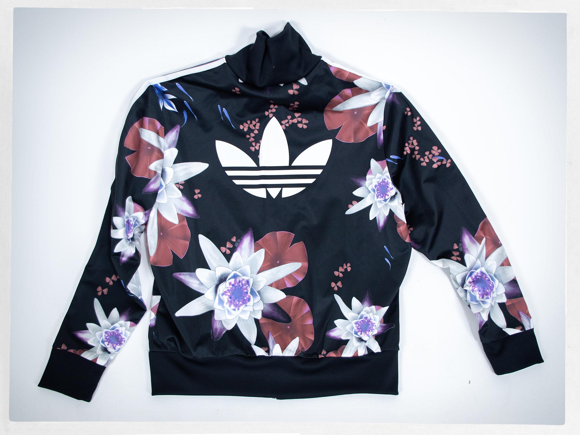 Lotus Print Adidas Jacket, Floral Track Jacket, LOTUS Sport Jacket