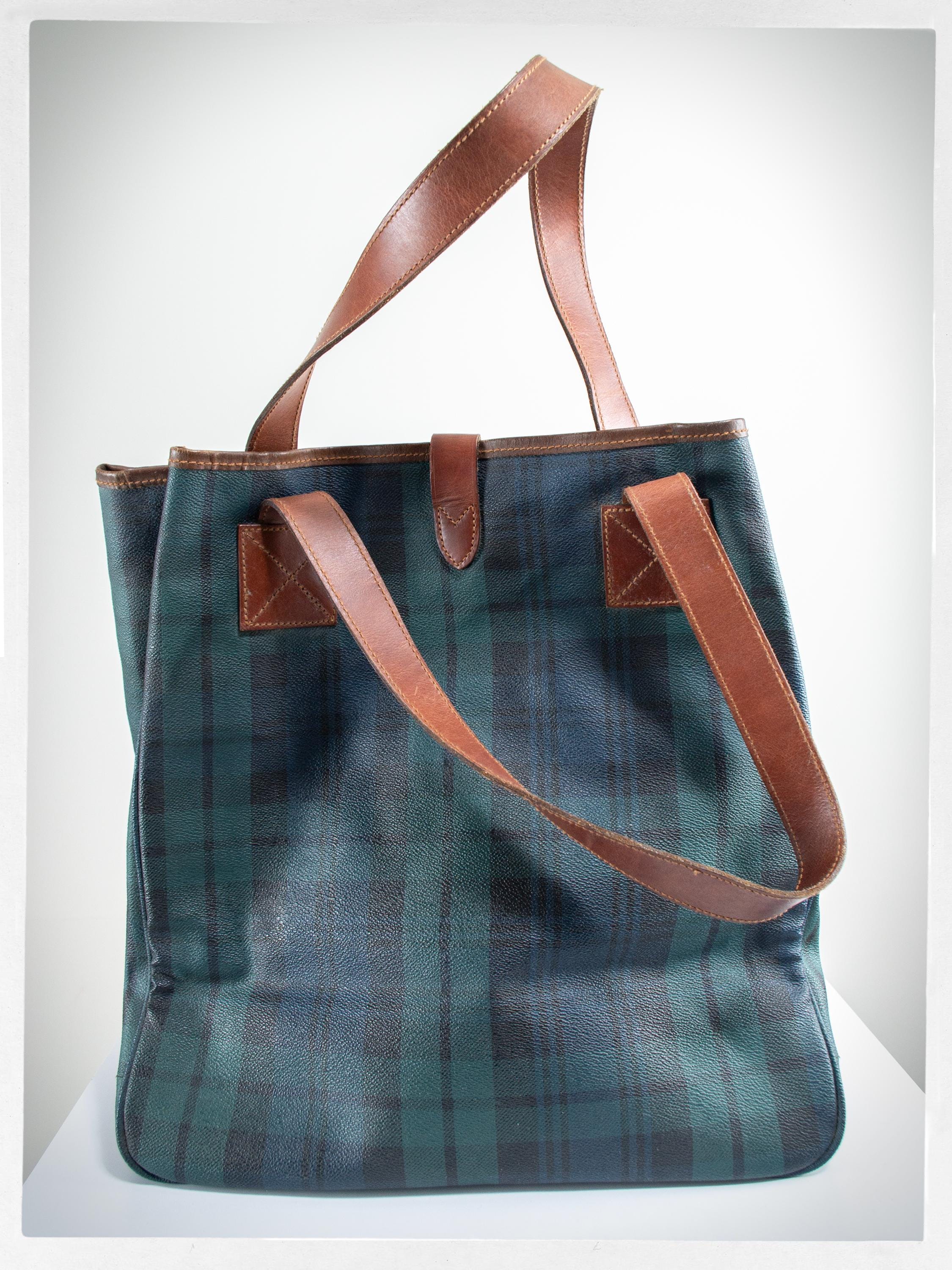 Retro 90s Ralph Lauren Bag, 80s POLO Bag, Tartan POLO Tote Bag