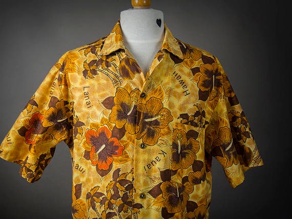 Retro 60s Hawaiian Shirt, 60s HOOKANO Shirt, Haw