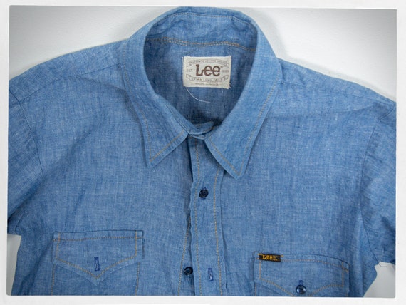 Vintage 70s Denim Shirt, Streetwear Fashion, LEE Denim Shirt Vintage 70s Denim Shirt, Streetwear Fashion, LEE Denim Shirt
