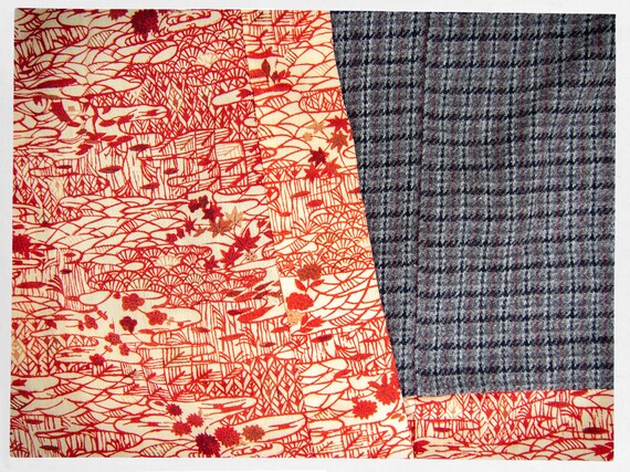 Retro Handmade Kimono, Japanese Hanten Kimono, Haori Kimono, Wool Half Kimono, Boho Fashion, Haori Spring Kimono, Japanese Fashion, Romantic View 6
