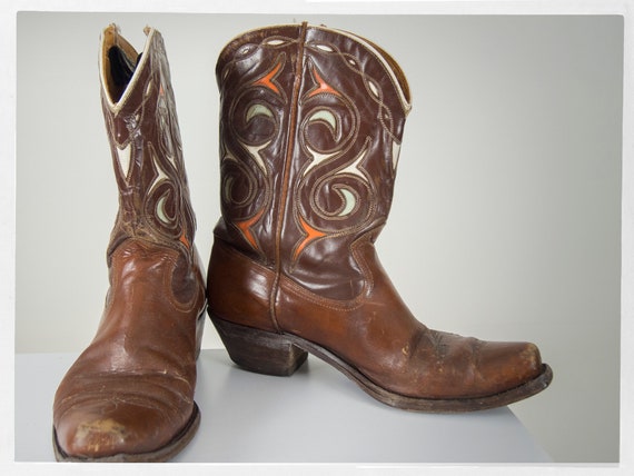 Vintage 60s Cowboy Boots ,Retro 60s "ACME" Boots W