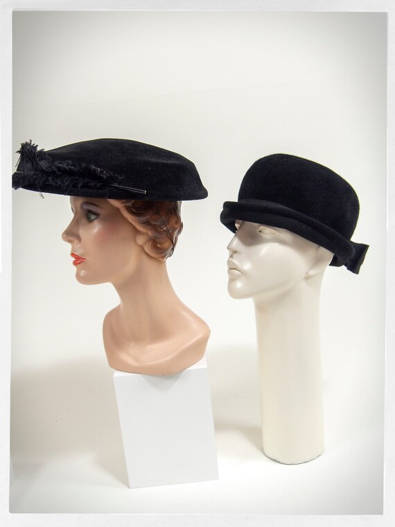 60s Hat Collection, 50s Black Hats, 40s Hats, Pin… - image 8