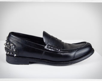 Preloved COACH Shoes, Designer Loafers, Studded Loafers, Statement Loafer, Studded Shoes, Mens Leather Loafers, Mens US size 10, Used COACH