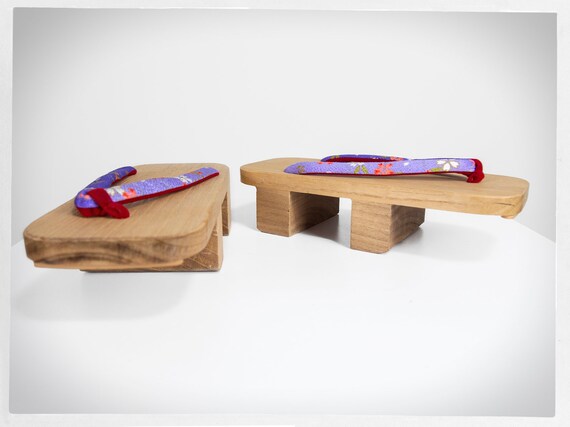 Retro Japanese Flip Flops, Japanese Wooden Geta, … - image 4
