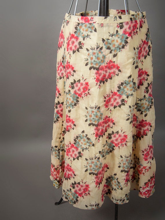 Vintage 90s KENZO Floral Skirt, BOHO Style Skirt,… - image 3