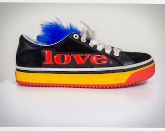 Retro Trainers, Cartoon Trainers, MARC JACOBS Runners, Colourful Trainers, Boho Sneakers, Luxury Fashion, LOVE Empire Fur Sneakers, Designer
