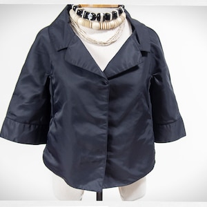 Retro MARNI Jacket, Black Marni Jacket, Balloon Jacket, Boho Fashion, Designer Fashion, MARNI Bolero Jacket, Avant Garde Fashion, Satin Coat