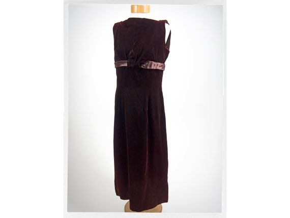 Vintage 60s Dress, 70s Velvet Dress, Empire Waist