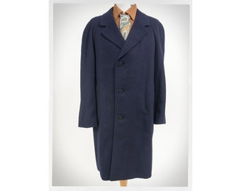 Vintage 1980s Classic Mens Overcoat Grey Crombie Wool Claude